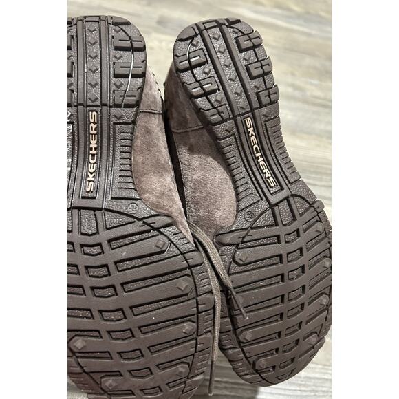 Women’s 7 Skechers Relaxed Fit Bikers Lineage Ankle Boot Brown Leather 44706 - Picture 7 of 7